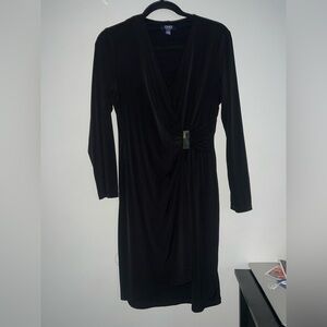 Chaps Black Long Sleeve Dress